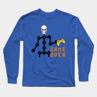 Cool Skeleton Gamer - Your GAME OVER - HALLOWEEN Long Sleeve T-Shirt